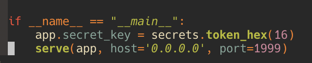 run.py hard-coding a tiny secret-key length
