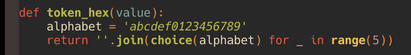 token_hex length that makes the secret brute-forceable